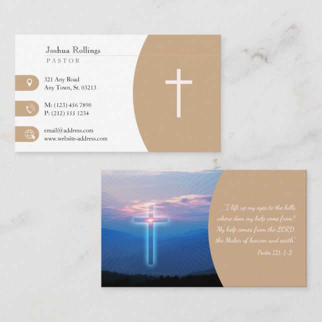 Psalm 121; 1-2 | Christian Inspirational Business Card (Front/Back)