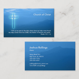 Psalm 121; 1-2   Glowing Christian Cross Business Card