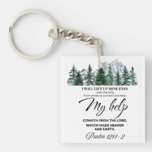 Psalm 121:1-2 I will lift up mine eyes Mountain Keychain