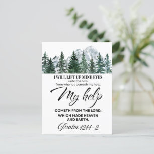 Psalm 121:1-2 I will lift up mine eyes Mountain Postcard