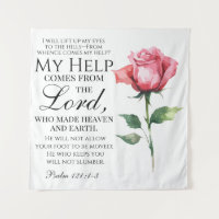 Psalm 121:1-3 I will lift up my eyes Single Rose
