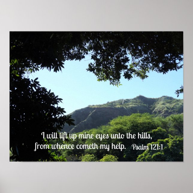 Psalm 121:1 I will lift up mine eyes unto the  Poster (Front)