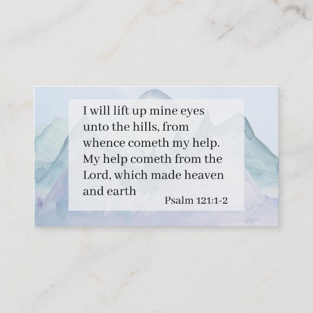 Psalm 121 1and 2 Church Business Card (Front)