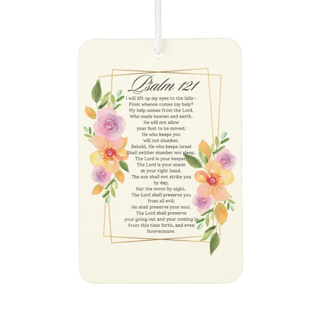 Psalm 121 Floral Geometric Frame Air Freshener (Front)