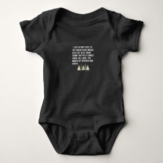 Psalm 121: I Lift Up My Eyes To The Mountains Baby Bodysuit
