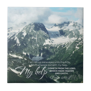 Psalm 121 I will lift up mine eyes unto the hills Tile