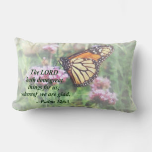 Psalm 126 3 The LORD hath done great things Lumbar Pillow
