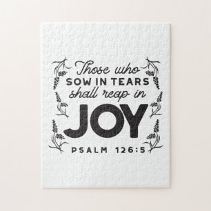 Psalm 126:5 Scripture Typography – Reap in Joy Jigsaw Puzzle