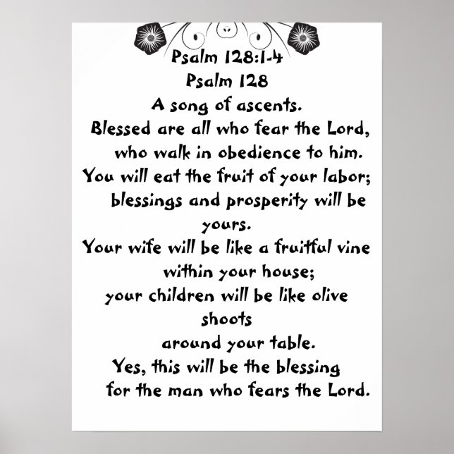 Psalm 128 :1-4 poster (Front)