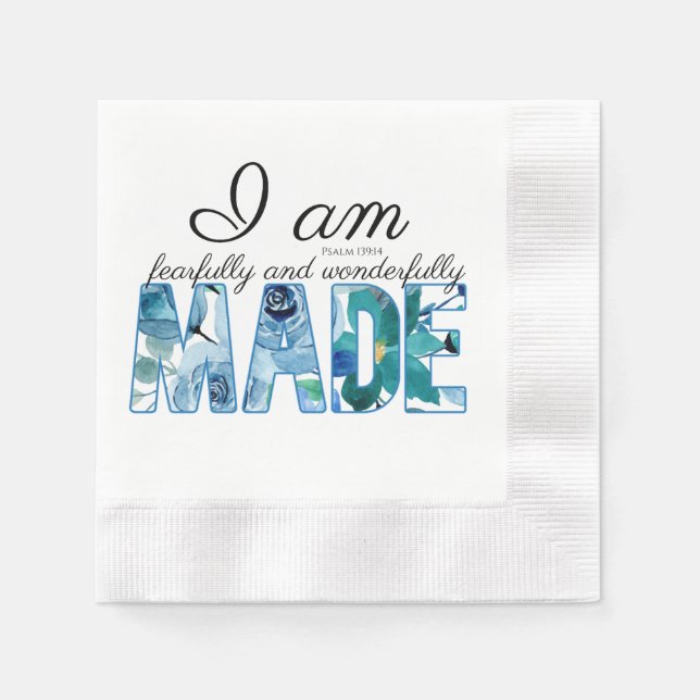 Psalm 139:14 Fearfully & Wonderfully Made Napkin (Front)