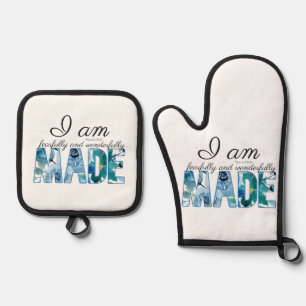 Psalm 139:14 Fearfully & Wonderfully Made Oven Mitt & Pot Holder Set