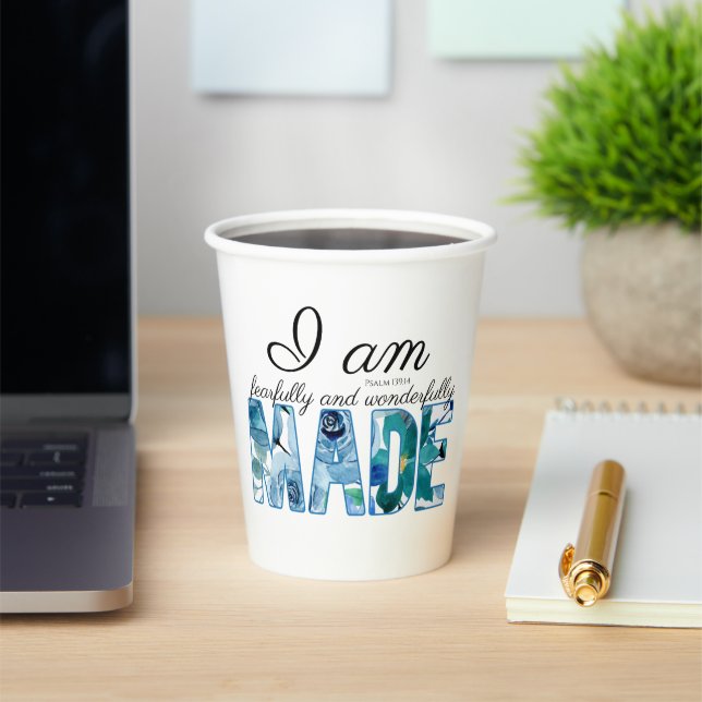 Psalm 139:14 Fearfully & Wonderfully Made Paper Cups (Insitu)