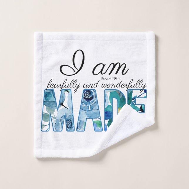 Psalm 139:14 Fearfully & Wonderfully Made Wash Cloth (Wash Cloth)