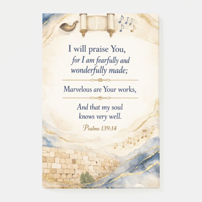 Psalm 139:14 - I will praise you Post-it Notes (Front)