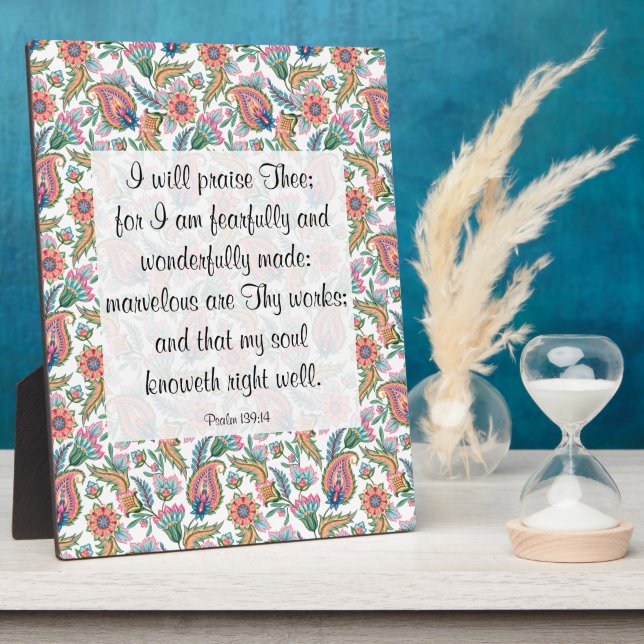 Psalm 139:14 Plaque (Side)