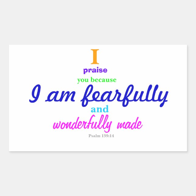 Psalm 139:14 (Sticker) Sticker (Front)