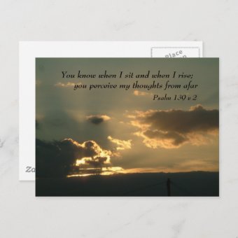 Psalm 139 V 2 | Inspirational Words Postcard | Zazzle