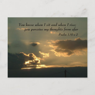 Psalm 139 v 2   Inspirational Words Postcard