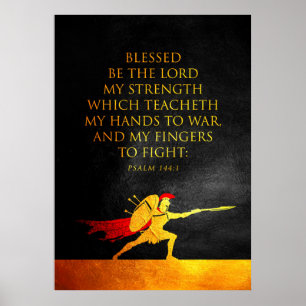 Psalm 144:1 Bible Verse Poster