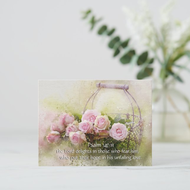 Psalm 147:11 Hope in His unfailing Love, Scripture Postcard (Standing Front)