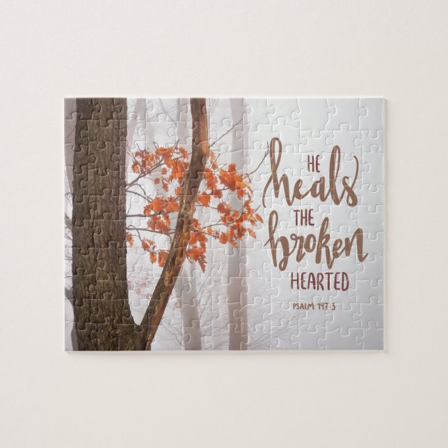 Psalm 147:3 He Heals the Broken Hearted Jigsaw Puzzle (Horizontal)