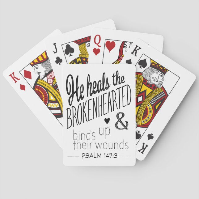 Psalm 147:3 He Heals the Brokenhearted Playing Cards (Back)
