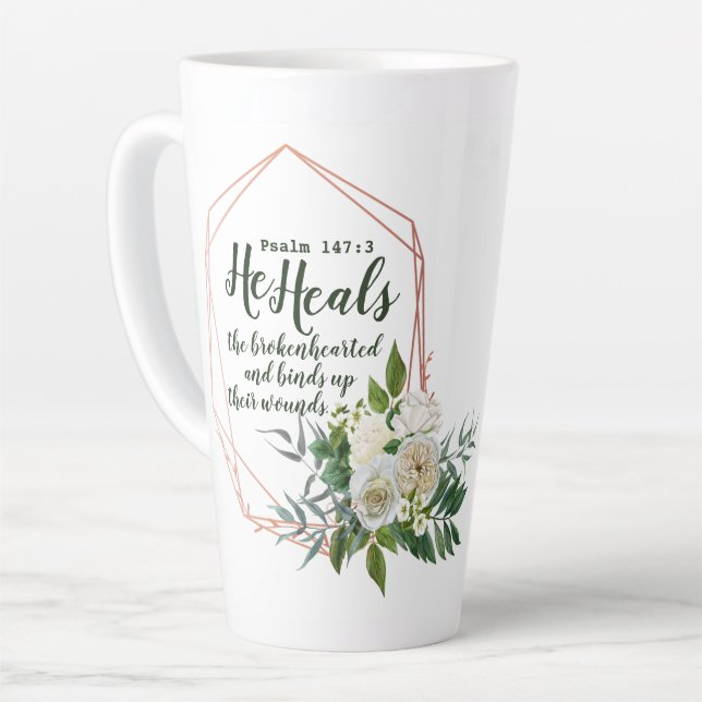 Psalm 147:3 Latte Mug (Left Angle)
