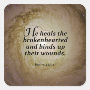 Psalm 147:3 square sticker