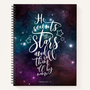 Psalm 147:4 He Counts the Stars Bible Notebook