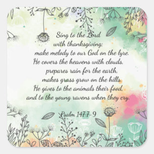 Psalm 147 square sticker