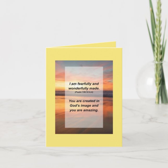 Psalm 149:14 I am fearfully and wonderfully made Card (Front)