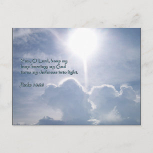 Psalm 18:28 Shining Clouds Postcard