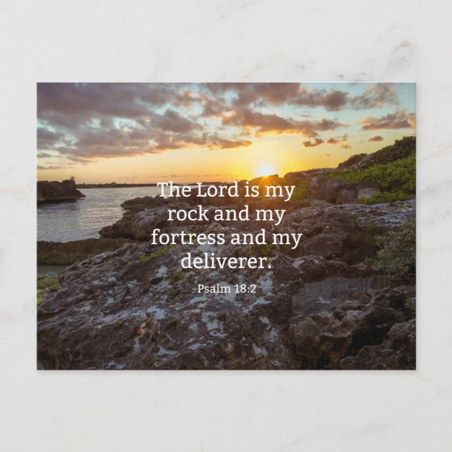 Psalm 18:2, scripture verse postcard (Front)