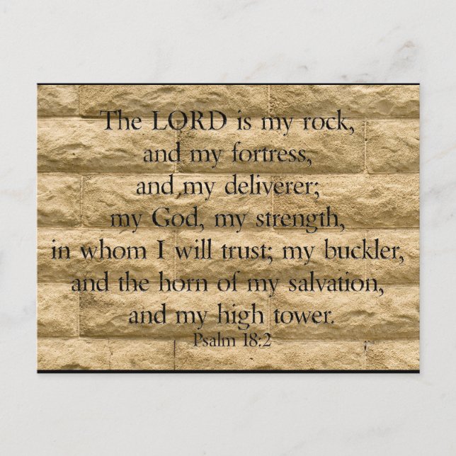 Psalm 18:2 The Lord is my rock and my fortress Postcard (Front)