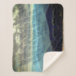 Psalm 18:32-34 fleece blanket
