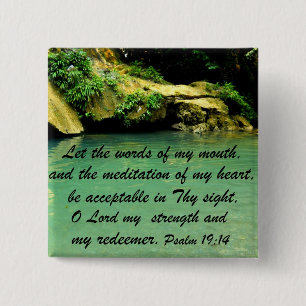 Psalm 19:14 2 inch square button