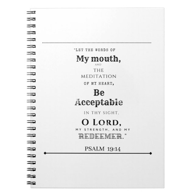 Psalm 19:14 Spiral Photo Notebook  (Front)