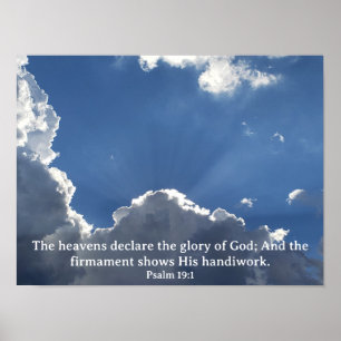 Psalm 19:1 Poster, the Heavens Declare God's Glory Poster