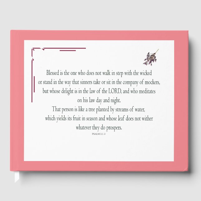 Psalm 1:1-3, Blessed is the one who, Guest Book (Front)