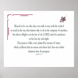 Psalm 1:1-3, Blessed is the one who, Poster