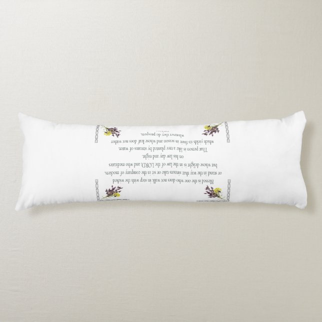 PSALM 1:1-3 Botanic Design, Body Pillow (Front)