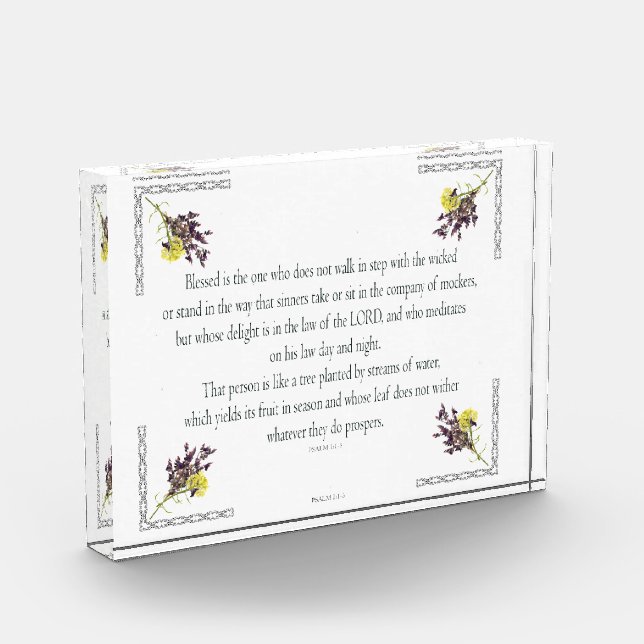 PSALM 1:1-3 Botanic Design, Photo Block (Left)