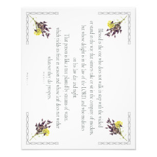 PSALM 1:1-3 Botanic Design, Photo Print