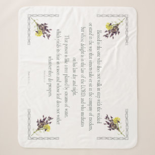 PSALM 1:1-3 Botanic Design, Sherpa Blanket
