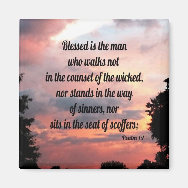 Psalm 1:1 magnet (Front)