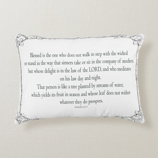 Psalm 1, does not walk in step with the wicked, accent pillow (Front)