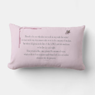 PSALM 1, does not walk in step with the wicked Lumbar Pillow