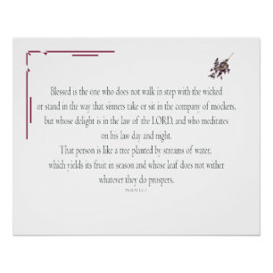 PSALM 1, does not walk in step with the wicked Poster