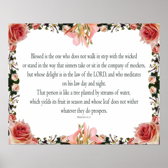 Psalm 1, does not walk in step with the wicked, poster (Front)