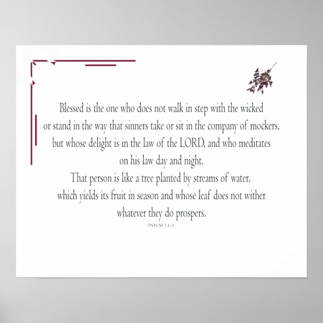 PSALM 1, does not walk in step with the wicked Poster (Front)
